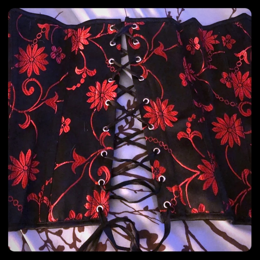 Sexy red and black corset